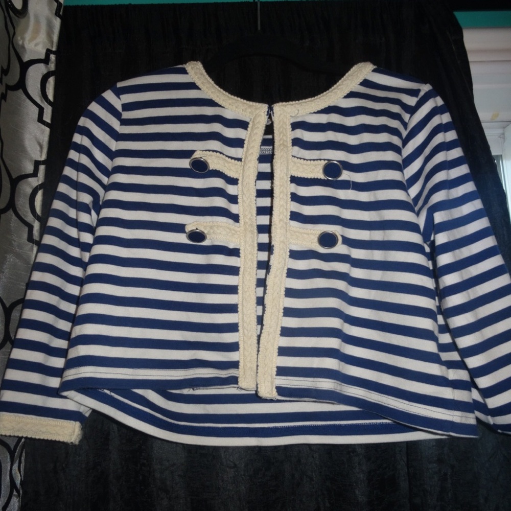 Joseph A Stripped Crop Jacket